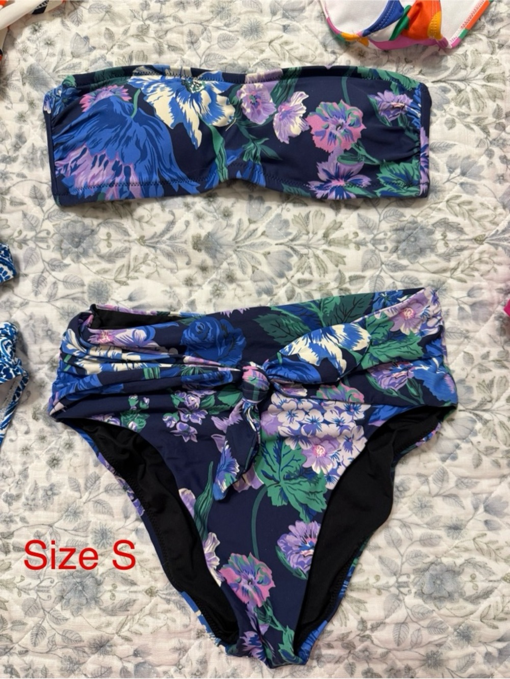 J. Crew Floral Bandeau Bikini Set